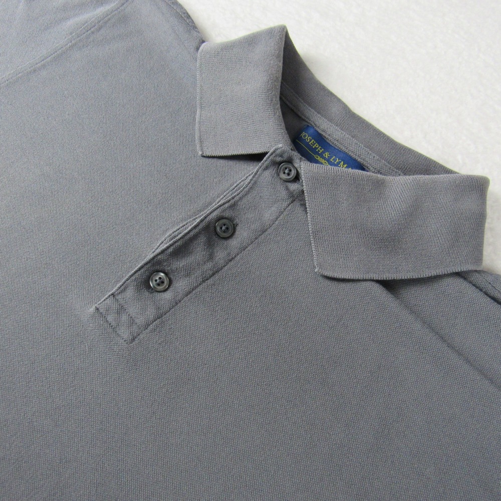 Joseph & Lyman Polo Shirt Mens Medium Gray Cotton Pique Short Sleeve
